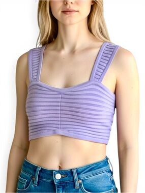 WILD FABLE Soft Lavender Ribbed Crop Top